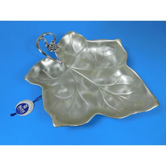 Ikora Leaf Dish Silver Plate Marked & Tag Germany 9.5 X 8 in. - Picture 9 of 9